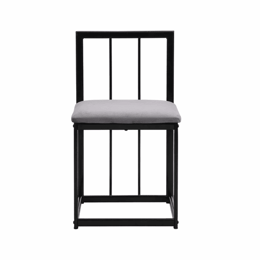 Conjunto de mesa e 6 cadeiras - cadeiras com assento e almofadas para as costas - preto