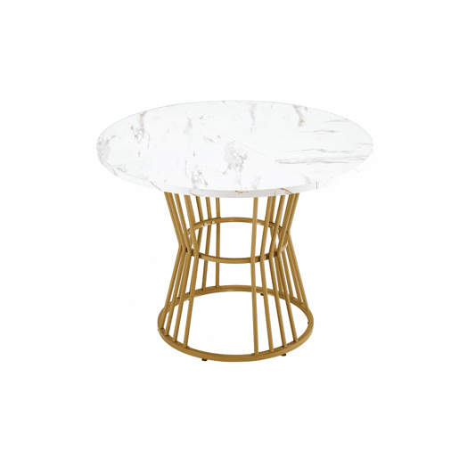Conjunto de sala de jantar de 5 peças - Mesa redonda de 100 cm - 4 cadeiras de veludo verde