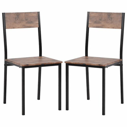Conjunto de sala de jantar com 4 cadeiras - Mesa para varanda, sala de jantar e sala de estar - Vintage castanho