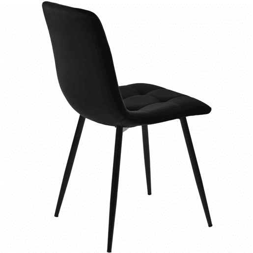 Conjunto de sala de jantar de 9 peças 140x80 cm - Mesa extensível com 8 cadeiras de veludo preto - Branco e Preto