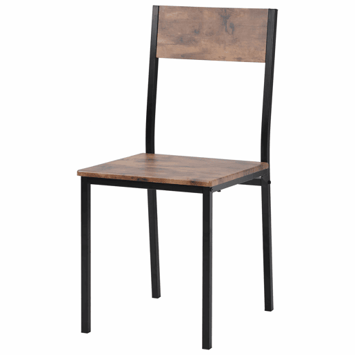 Conjunto de sala de jantar - Mesa com 2 cadeiras - Vintage castanho