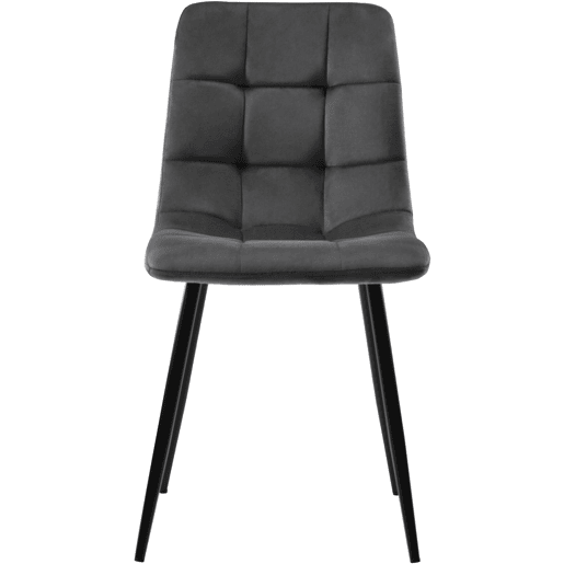 Conjunto de sala de jantar de 5 peças - Mesa redonda de 100 cm - 4 cadeiras de veludo cinzento - Preto