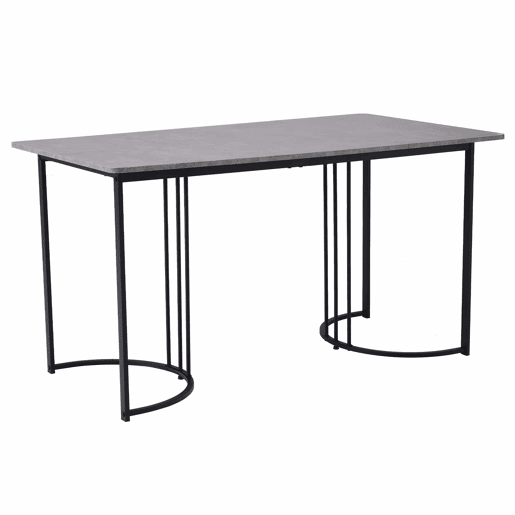 Conjunto de mesa de jantar 140x80 cm - 4 cadeiras, assento em veludo, pernas ajustáveis - Bege