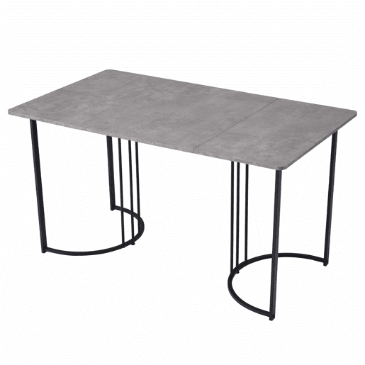Conjunto de mesa de jantar 140x80 cm - 4 cadeiras, assento em veludo, pernas ajustáveis - Bege