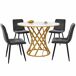 Conjunto de mesas y sillas de comedor 80x80 Conjunto de mesas y sillas de comedor 80x80 Dorado