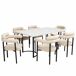 Conjunto de mesas y sillas de comedor 140x80 Conjunto de mesas y sillas de comedor 140x80 Beige