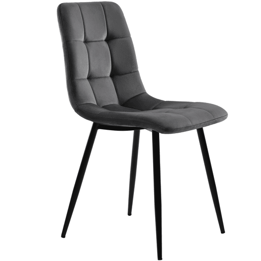 Conjunto de sala de jantar 117 cm - Mesa retangular com 4 cadeiras, Cadeiras de veludo cinza, Pernas douradas