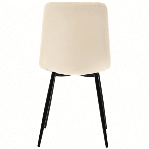 Conjunto de sala de jantar de 5 peças 140x80cm - Mesa com 4 cadeiras de veludo bege e pernas metálicas pretas