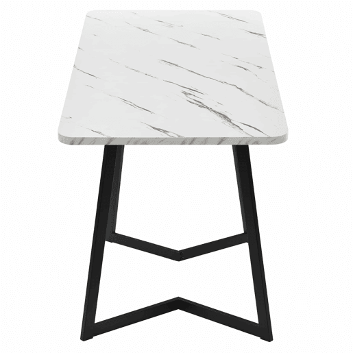 Conjunto de sala de jantar 117x68cm - Mesa retangular moderna com 4 cadeiras, cadeira de cozinha verde, pernas pretas