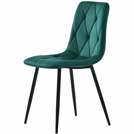 Conjunto de sala de jantar 117x68cm - Mesa retangular moderna com 4 cadeiras, cadeira de cozinha verde, pernas pretas