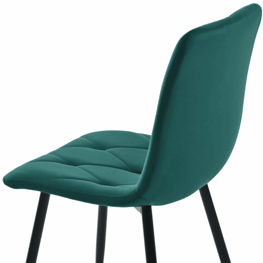 Conjunto de sala de jantar 117x68cm - Mesa retangular moderna com 4 cadeiras, cadeira de cozinha verde, pernas pretas