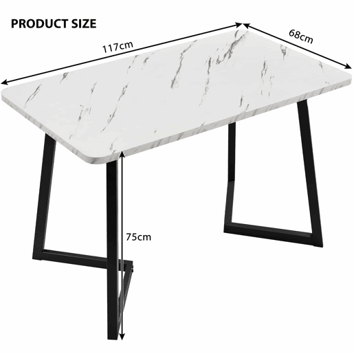 Conjunto de sala de jantar 117x68 cm - Mesa retangular moderna com 4 cadeiras - Samt cinza - Pernas pretas
