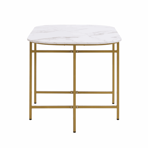 Conjunto de mesa e 6 cadeiras - cadeiras com almofada de assento e encosto - dourado
