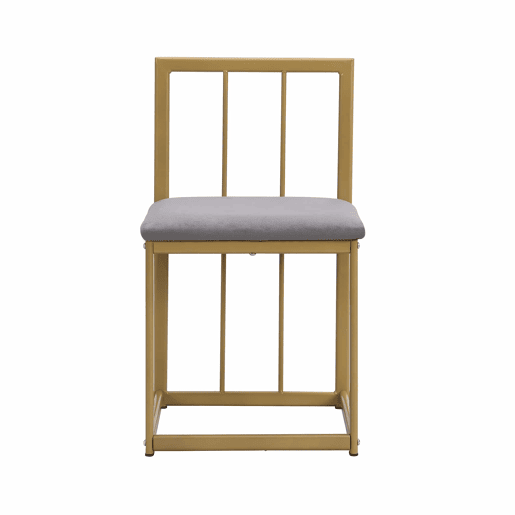 Conjunto de mesa e 6 cadeiras - cadeiras com almofada de assento e encosto - dourado