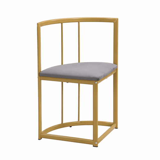 Conjunto de mesa e 6 cadeiras - cadeiras com almofada de assento e encosto - dourado