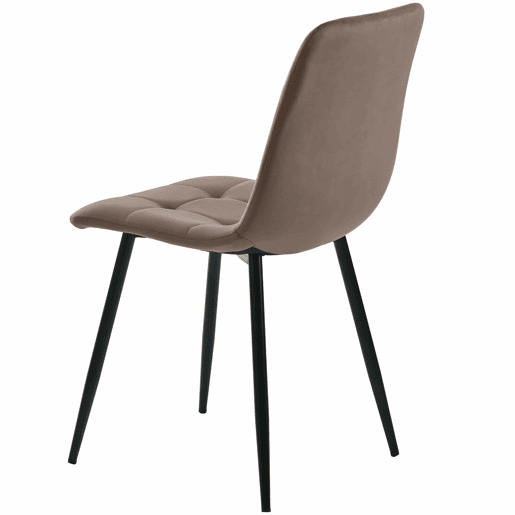 Conjunto de sala de jantar 140x80cm - Mesa com 4 cadeiras de veludo castanho, pernas douradas