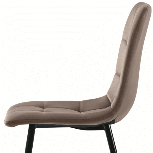 Conjunto de sala de jantar 140x80cm - Mesa com 4 cadeiras de veludo castanho, pernas douradas