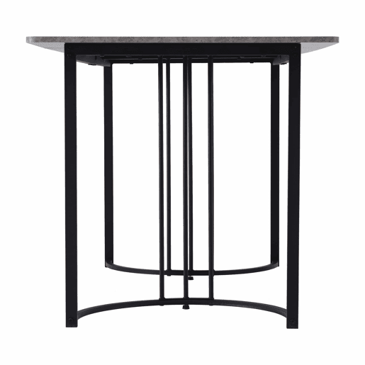 Conjunto de sala de jantar de 5 peças 140×80 cm - Mesa de cozinha com 4 cadeiras, pernas metálicas pretas, tampo em MDF cinzento - Veludo preto