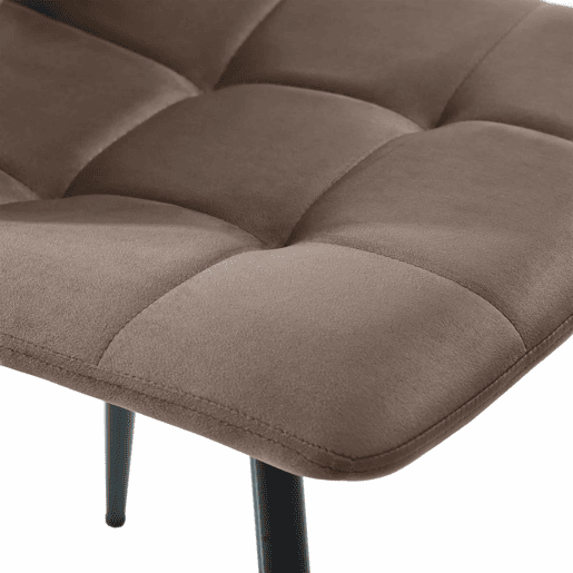 Conjunto de sala de jantar 117x68cm - Mesa retangular moderna com 4 cadeiras, Cadeiras de veludo castanho, Pernas douradas