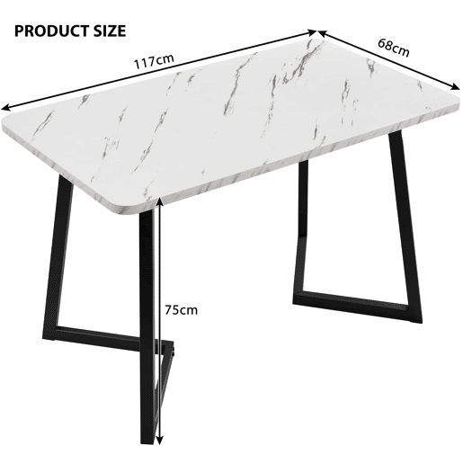 Conjunto de sala de jantar 117x68cm - Mesa retangular moderna com 4 cadeiras, tecido de linho cinzento, pernas pretas