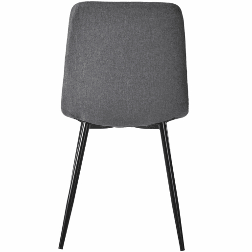 Conjunto de sala de jantar 117x68cm - Mesa retangular moderna com 4 cadeiras, tecido de linho cinzento, pernas pretas