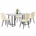 Conjunto de mesas y sillas de comedor 140x80 Conjunto de mesas y sillas de comedor 140x80 Beige