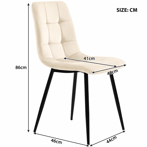 Conjunto de sala de jantar de 5 peças 140x80 cm - Mesa com 4 cadeiras de veludo bege - Estrutura metálica preta