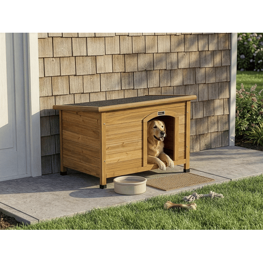 Casinha de madeira para cachorro Max - 85 x 57 x 58 cm - Marrom