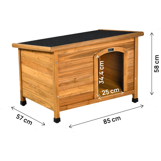 Casinha de madeira para cachorro Max - 85 x 57 x 58 cm - Marrom
