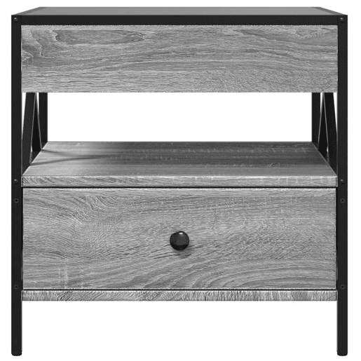 Mesa de Centro, Mesa baixa, luzes LED Infinity 50x50x51 cm cinzento sonoma