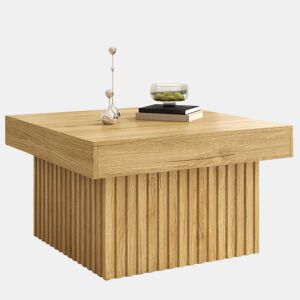 Mesa de centro 79x79x46 cm - Design moderno, base em MDF, tampo em PB, robusta - Natural