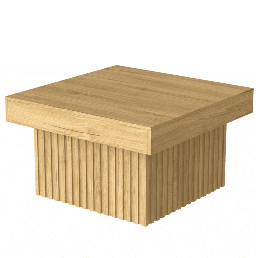 Mesa de centro 79x79x46 cm - Design moderno, base em MDF, tampo em PB, robusta - Natural