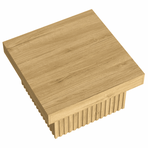 Mesa de centro 79x79x46 cm - Design moderno, base em MDF, tampo em PB, robusta - Natural