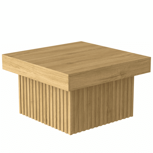 Mesa de centro 79x79x46 cm - Design moderno, base em MDF, tampo em PB, robusta - Natural