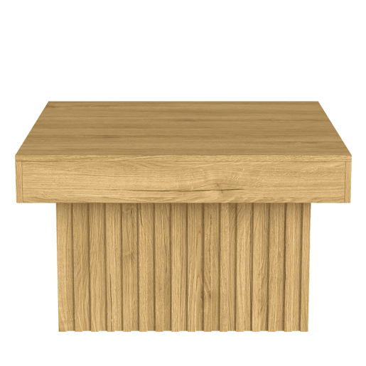 Mesa de centro 79x79x46 cm - Design moderno, base em MDF, tampo em PB, robusta - Natural