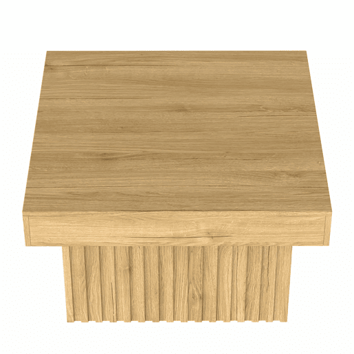 Mesa de centro 79x79x46 cm - Design moderno, base em MDF, tampo em PB, robusta - Natural