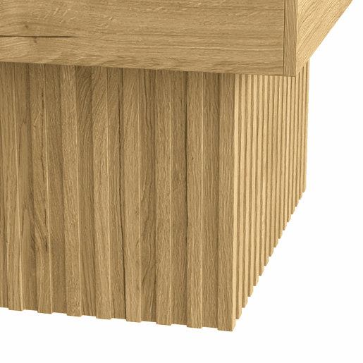 Mesa de centro 79x79x46 cm - Design moderno, base em MDF, tampo em PB, robusta - Natural
