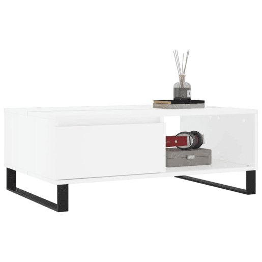 Mesa de Centro, Mesa baixa, 90x60x35 cm derivados de madeira branco