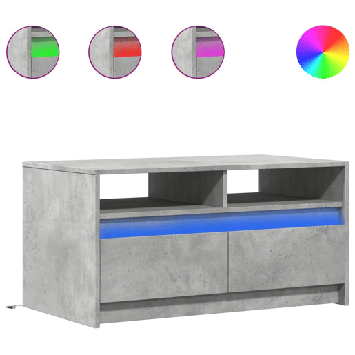 Mesa de Centro, Mesa baixa, c luzes LED derivados madeira cinzento cimento