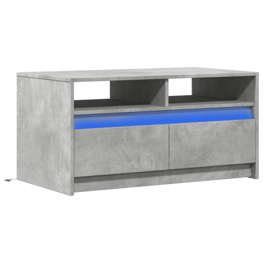 Mesa de Centro, Mesa baixa, c luzes LED derivados madeira cinzento cimento