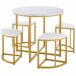 Conjunto de mesas y sillas de comedor Conjunto de mesas y sillas de comedor Blanco