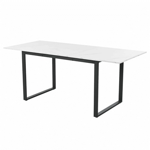 Conjunto de sala de jantar 140180x80cm - Mesa moderna com 8 cadeiras, veludo cinzento, pernas pretas, MDF