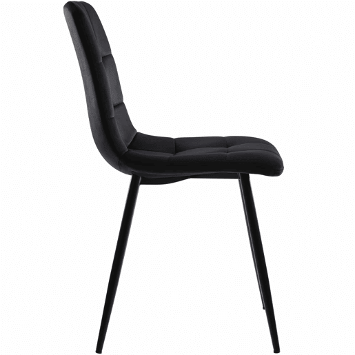 Conjunto de sala de jantar 120x70cm - Mesa de jantar moderna com 4 cadeiras - Samt preto, pernas douradas