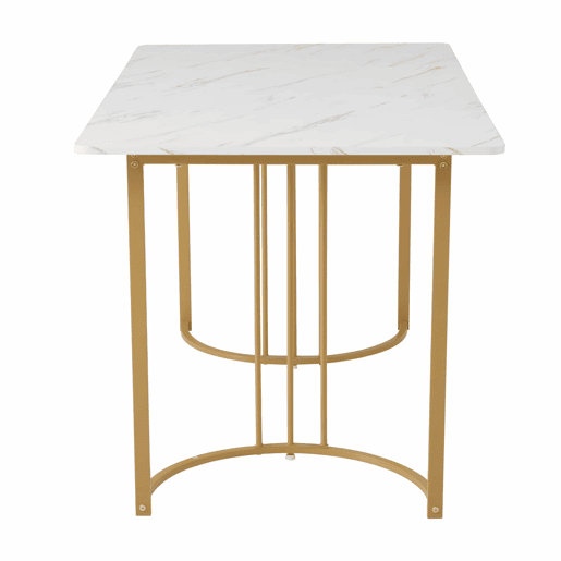 Conjunto de sala de jantar 140x80cm - Mesa de cozinha com 4 cadeiras - Pernas metálicas douradas