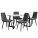 Conjunto de mesas y sillas de comedor 117x68 Conjunto de mesas y sillas de comedor 117x68 Gris