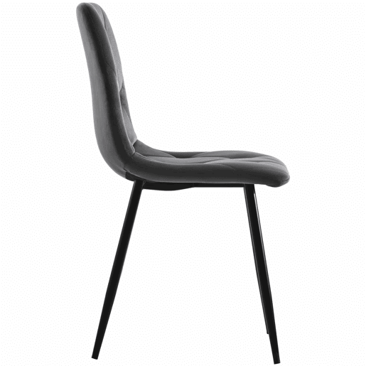 Conjunto de sala de jantar 117x68cm - Mesa retangular moderna com 4 cadeiras, veludo cinzento, pernas pretas