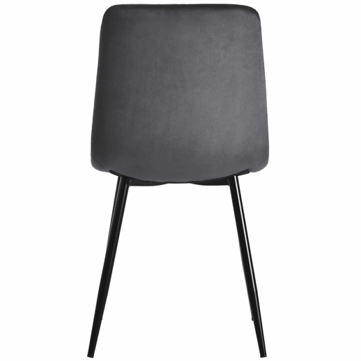 Conjunto de sala de jantar 117x68cm - Mesa retangular moderna com 4 cadeiras, veludo cinzento, pernas pretas