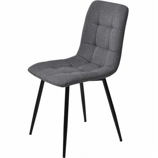 Conjunto de sala de jantar 117 cm - Mesa retangular moderna com 4 cadeiras de linho cinzento - Pernas douradas
