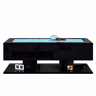 Mesa de centro 100x50x35 cm - Sofá com LED, com gavetas e vidro - Preto