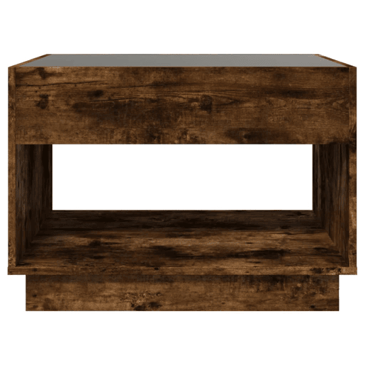 Mesa de Centro, Mesa baixa, luzes LED Infinity 70x50x50 cm carvalho fumado